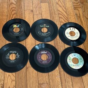 Lot of 6- 7” 45 Country Pop Vinyl Records Connie Francis Pat Boone Don McLean‎